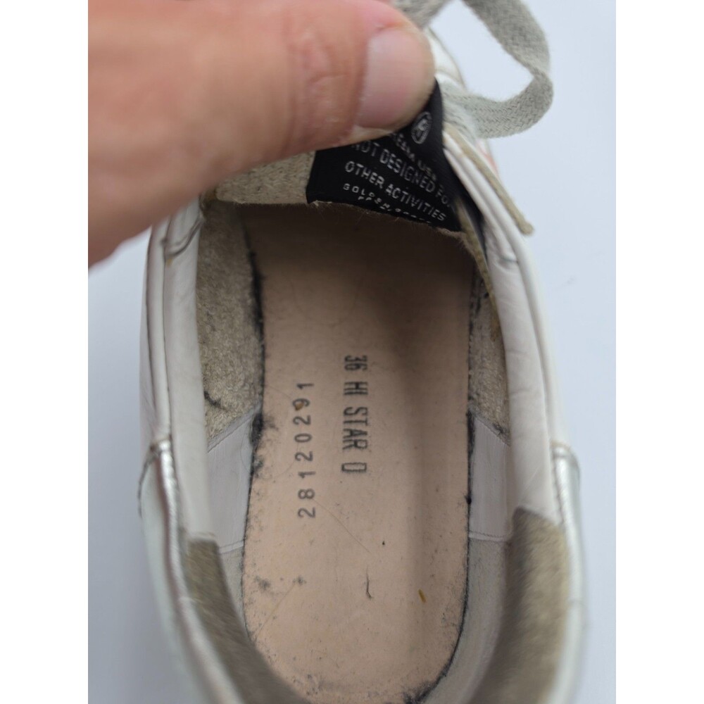 Golden Goose Hi Star White Pink Star Sneakers Women's 6 EU 36 Italy Leather - Picture 8 of 9